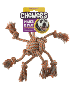 Masterpet Chewers Power & Play dog rope toy octopus