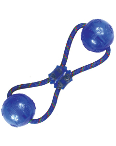 KONG Squeezz Double Ball With Rope Dog Toy