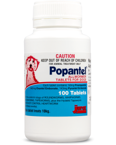Popantel Dog 22lbs 100 Tablets