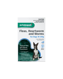 Aristopet Flea Heartworm & Worms Spot On Dog 22-55lbs Blue