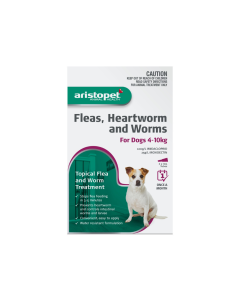 Aristopet Flea Heartworm & Worms Spot On Dog 8.8-22lbs Purple