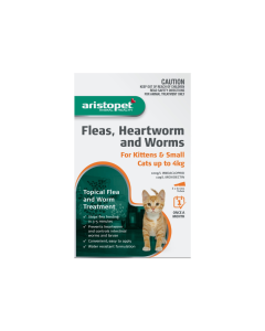 Aristopet Flea Heartworm & Worms Spot On Kittens & Small Cats Up To 8.8lbs Orange