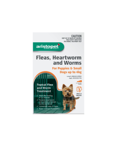 Aristopet Flea Heartworm & Worms Spot On Puppies & Small Dogs Up To 8.8lbs Orange