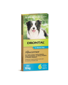 Drontal Allwormer Dog Medium 22lbs Tablets