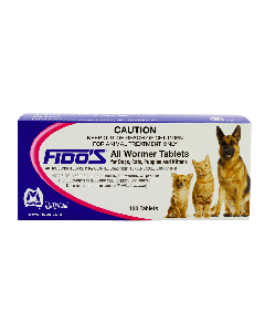 Fido's All Wormer Tablets for dogs, cats, puppies and kittens 100 tablets