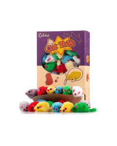 Mice Rattle Furry Cat Toy 24 Pack