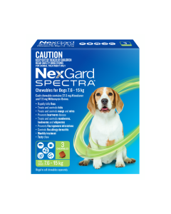 NexGard Spectra Dog Medium 16.6 - 33lbs Green