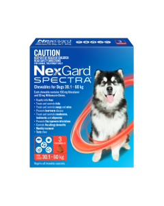 NexGard Spectra Dog Extra Large Dog 66.2 - 132.2lbs Red
