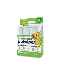 Petkin Pet Wipes Travel Pack Bamboo 100 Pack