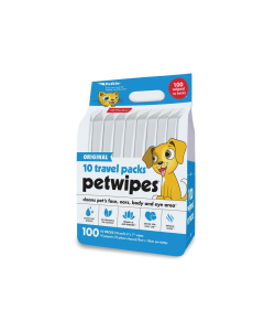Petkin Pet Wipes Travel Pack Original 100 Pack