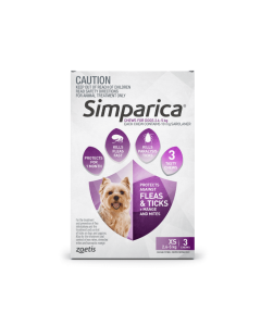 Simparica Extra Small Dog 5.6 - 11lbs Purple 3 Pack