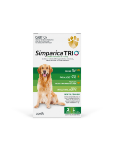 Simparica Trio Dog Large 20.1 - 40kg Green