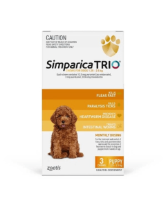 Simparica Trio Dog Puppies 2.8 - 5.5lbs Yellow 3 Pack