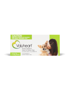 Valuheart Heartworm Tablets Dog Medium 23 - 44lbs Green 6 Pack