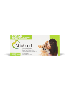 Valuheart Heartworm Tablets Dog Medium 23 - 44lbs Green 6 Pack