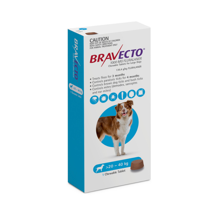 Bravecto Chewables Dog Large 44 88lbs Blue