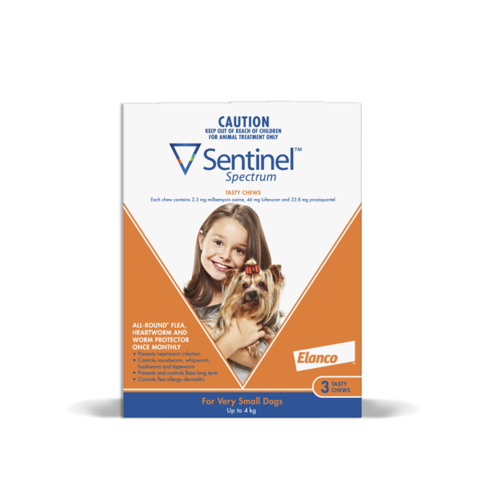 Sentinel Spectrum Dog Very Small Up To 8.8lbs Orange CanadaVet