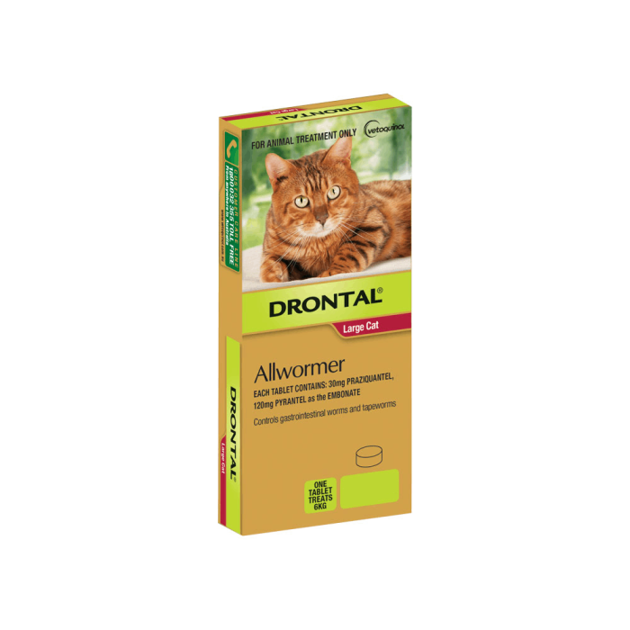 Drontal Allwormer Cat Large 13.2lbs 1 Tablet CanadaVet