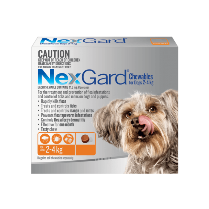 NexGard Chewables Dog Extra Small Orange CanadaVet