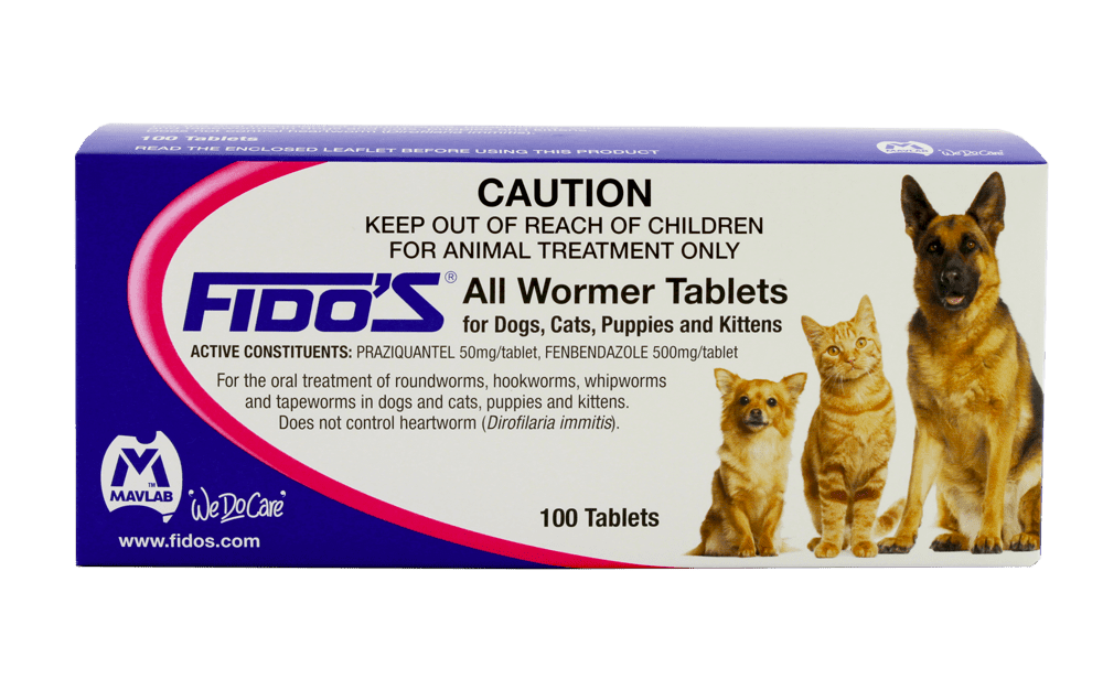 Fido s All Wormer Tablets for Cats Dogs 100 Tablets