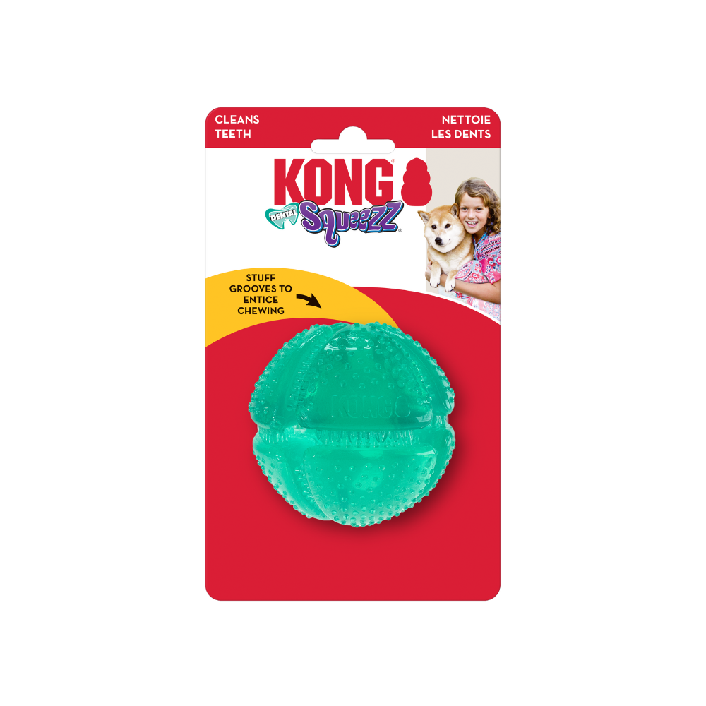 KONG Squeezz Dental Ball Dog Toy CanadaVet