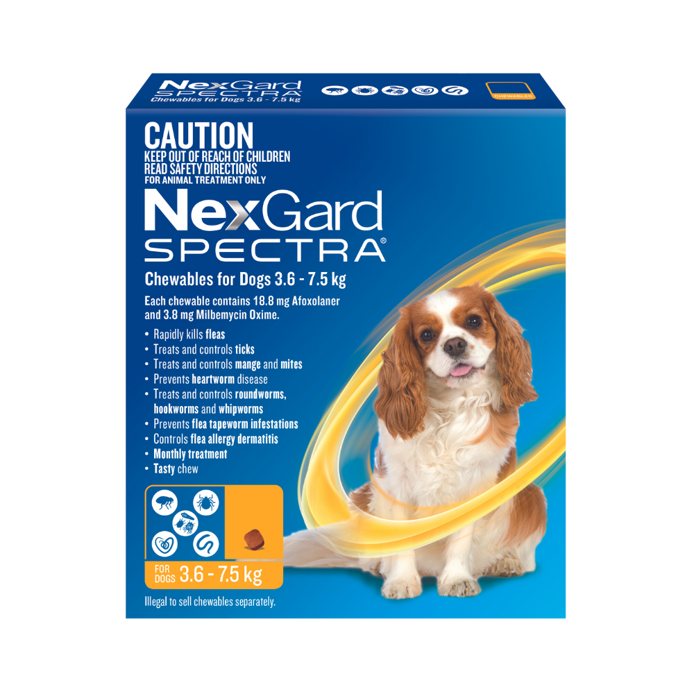 NexGard Spectra Dog Small Yellow CanadaVet