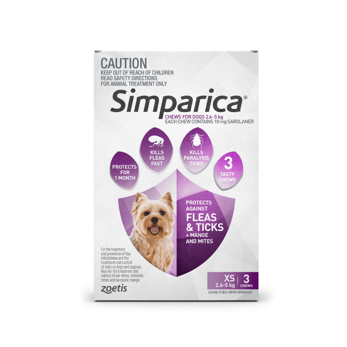 Simparica Extra Small Dog 11lbs Purple Pack CanadaVet